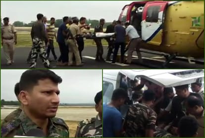 In an encounter with Naxals in Dumka, 1 jawan has lost his life and 4 others are injured.