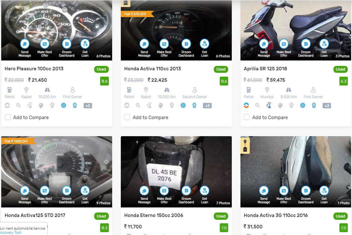 Buy Honda Activa to Hero and TVS used scooter at half price in india