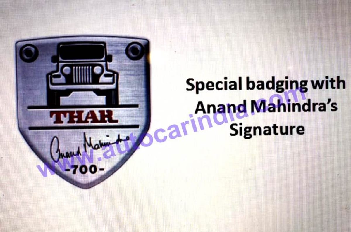 mahindra thar signature edition booking started, mahindra will manufacture only 700 thars