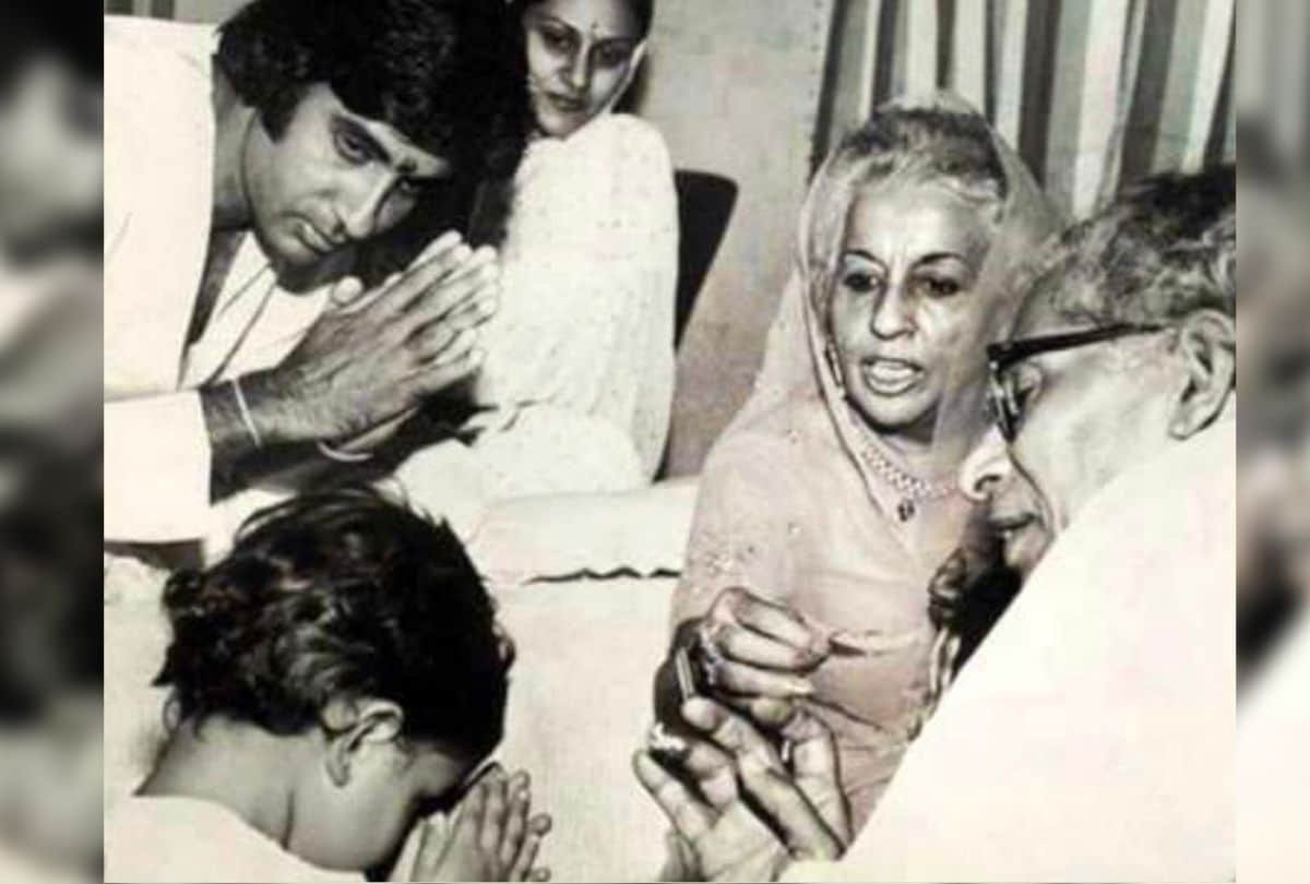amitabh bachchan share a picture his parents and shweta bachchan