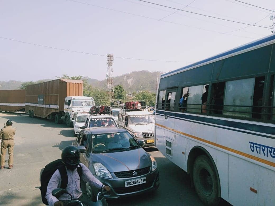 heavy traffic jam in haridwar photos