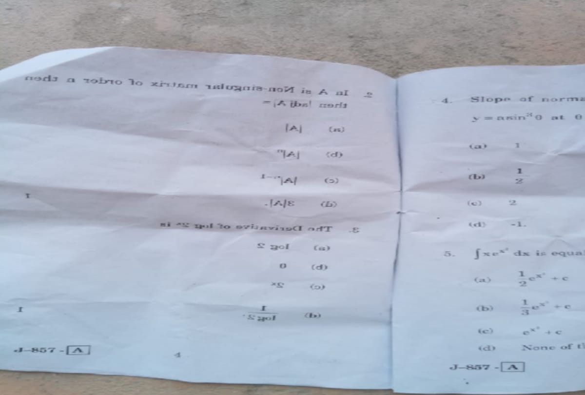 hpbose published 10th class maths question paper Reverse
