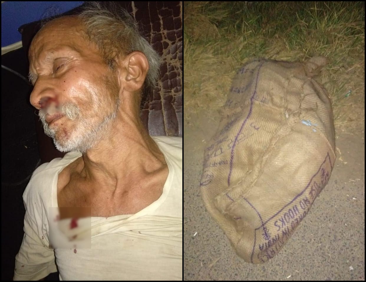 old man thrown into gunny bag rohaniya