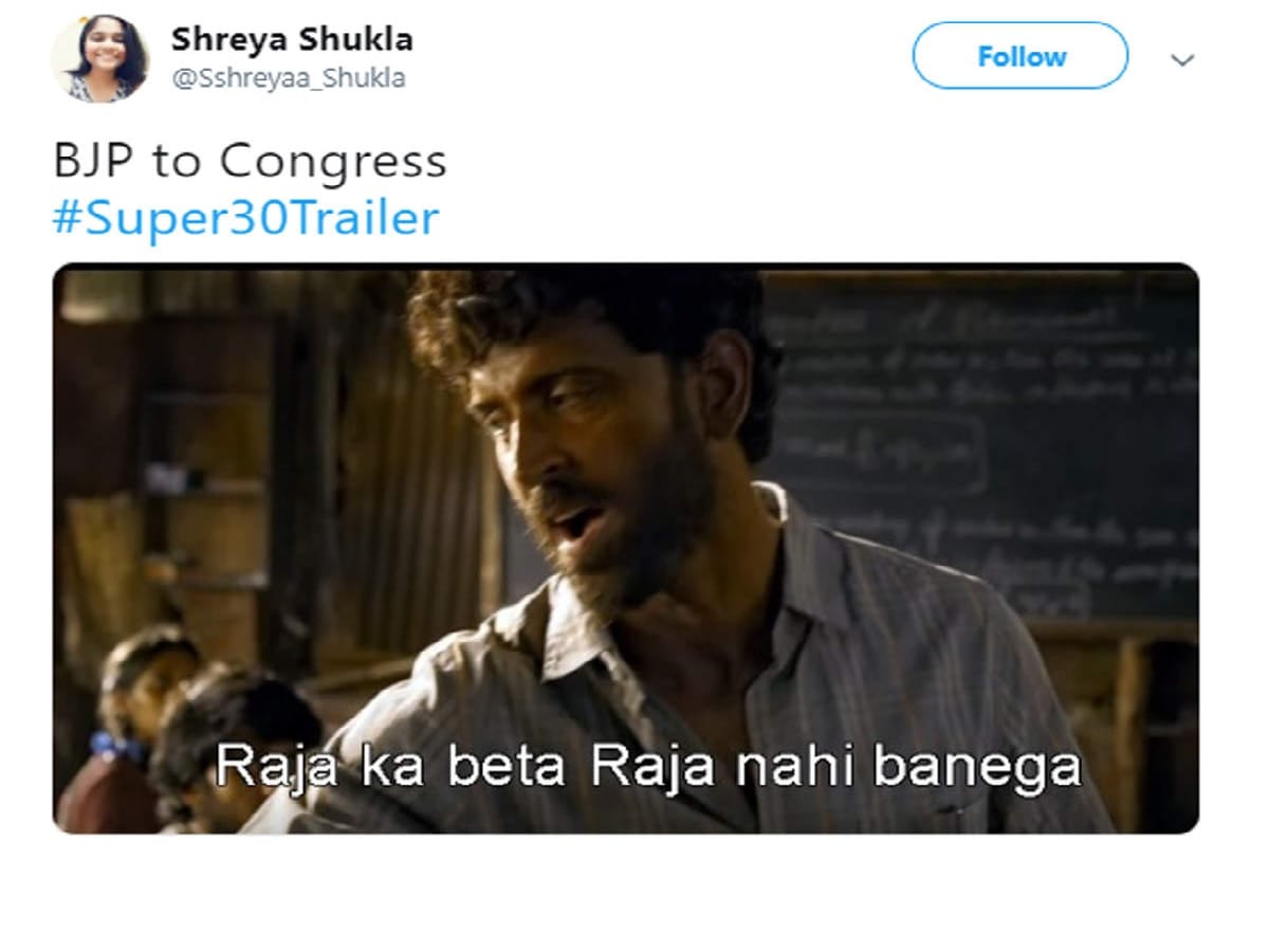 hrithik roshan super 30 trailer memes on social media