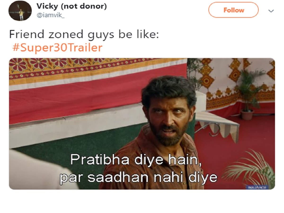 hrithik roshan super 30 trailer memes on social media
