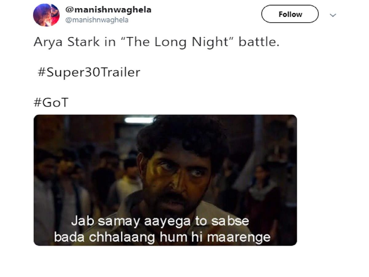 hrithik roshan super 30 trailer memes on social media
