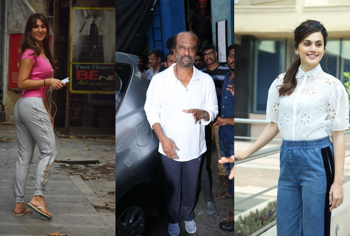 Kim sharma tisca chopra taapsee pannu rajnikanth spotted at mumbai