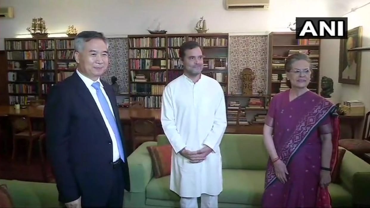 Chinese delegation meet UPA Chairperson Sonia Gandhi Rahul Gandhi and EAM S Jaishankar