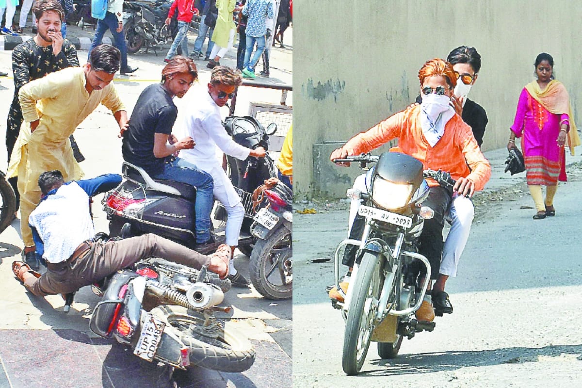 Fierce stunts on Eid, police was missing from the roads in Meerut