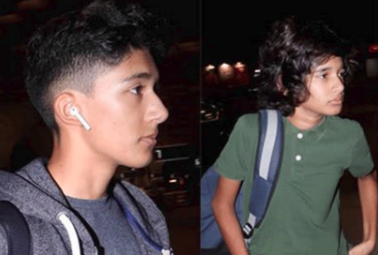 madhuri dixit with husband and son arin and rayaan way to vacation