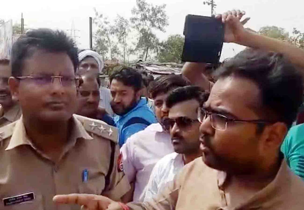 BJP MLA Brijesh Prajapati jam highway against illegal mining