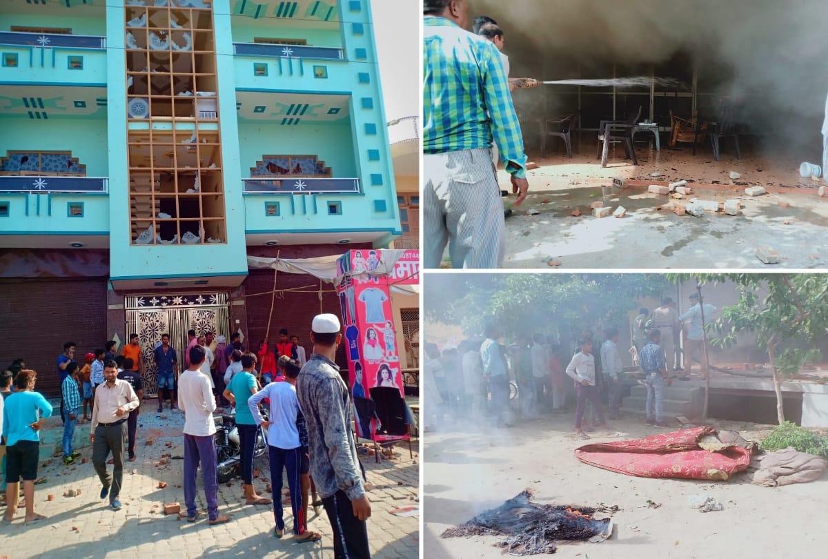 muradnagar meat trader murder kin stone pelted on accused home fire police deployed tension in city