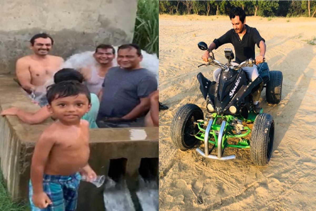 Bollywood actor Nawazuddin Siddiqui enjoying with children in village of Muzaffarnagar district