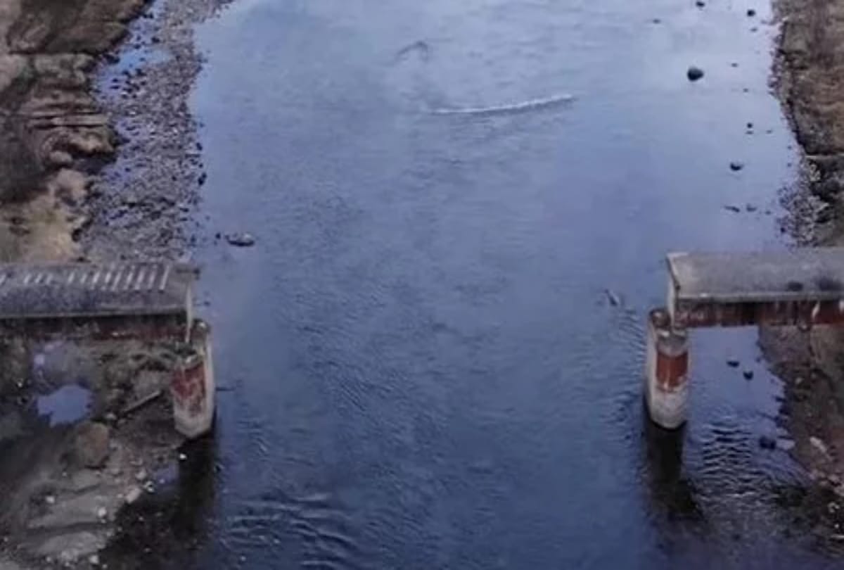 rail bridge disappear in russia photos viral on social media