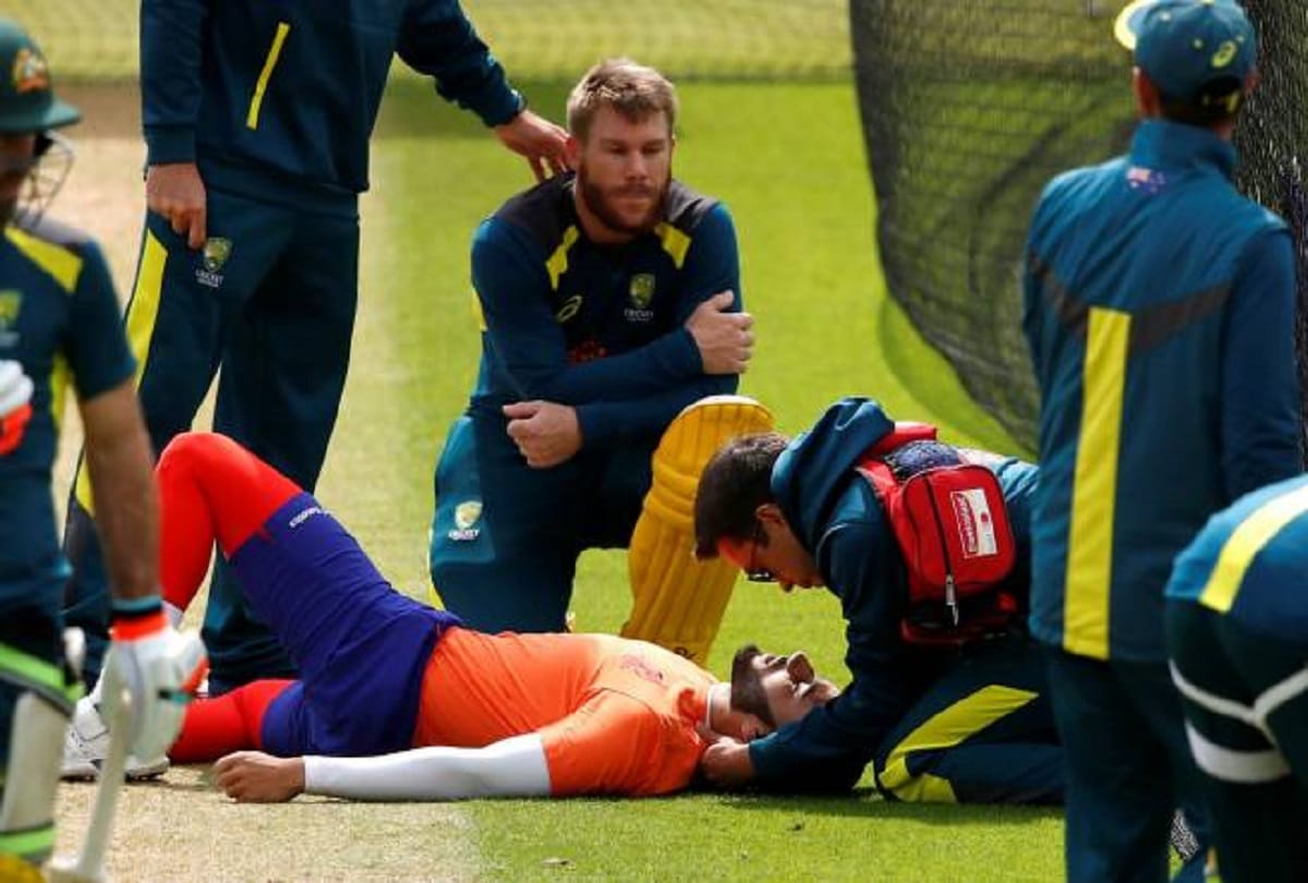 David warner shot hit indian origin bowler during net session before india match in world cup