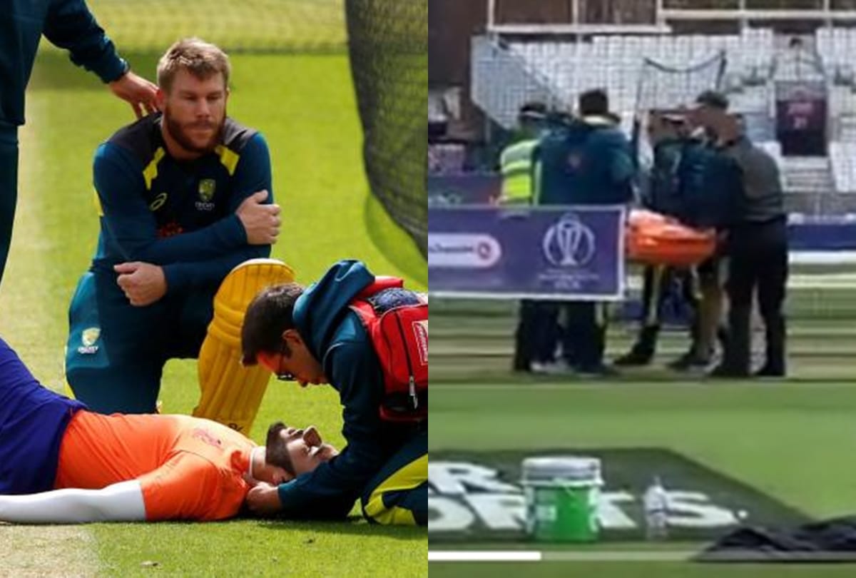 David warner shot hit indian origin bowler during net session before india match in world cup