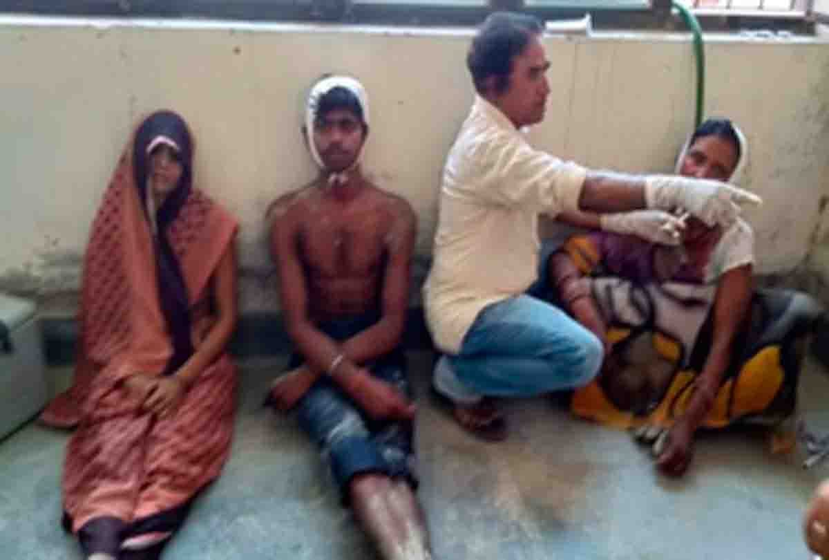 Peoples of two family collided on drain water dispute, dozens injured.