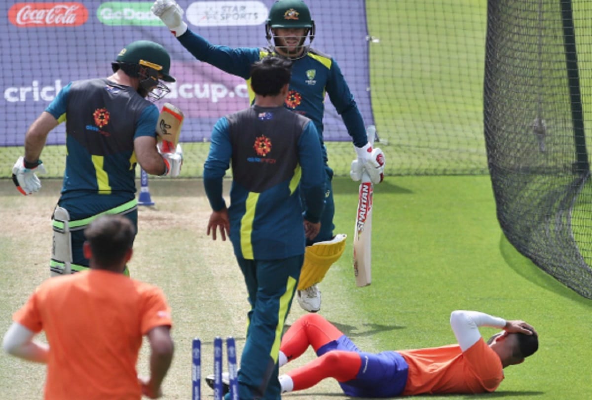 David warner shot hit indian origin bowler during net session before india match in world cup