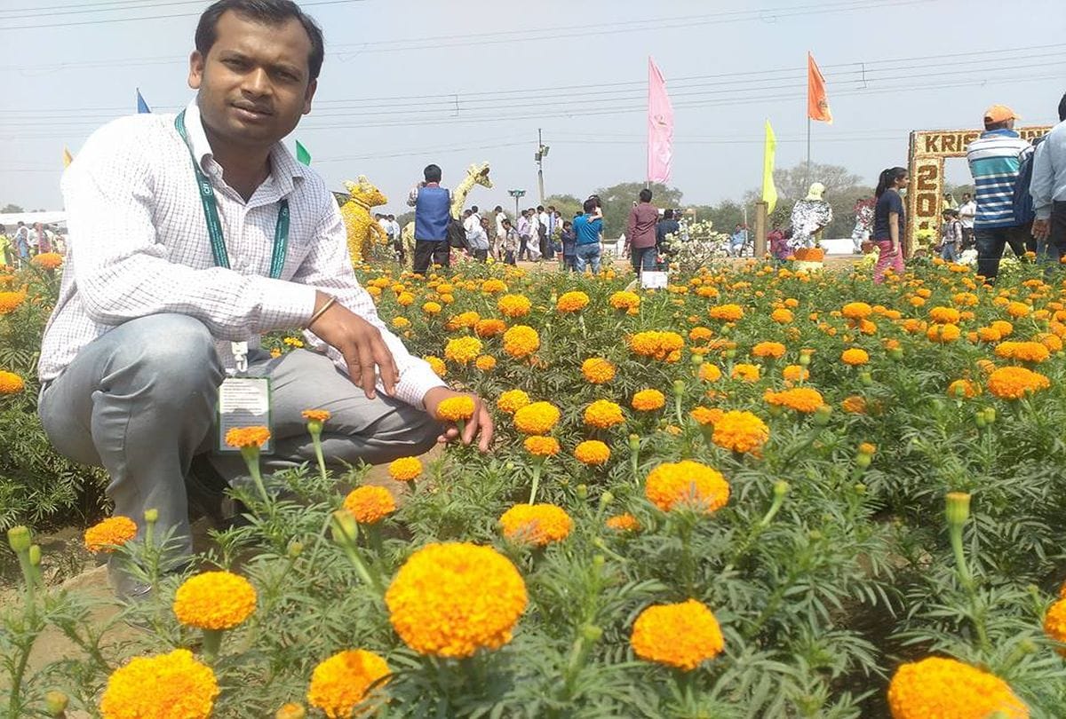 mba pass ravipal left job for marigold farming in mainpuri