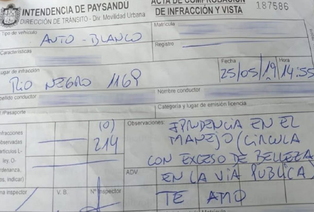 Flirty Traffic policeman in Uruguay fined woman for excessive beauty