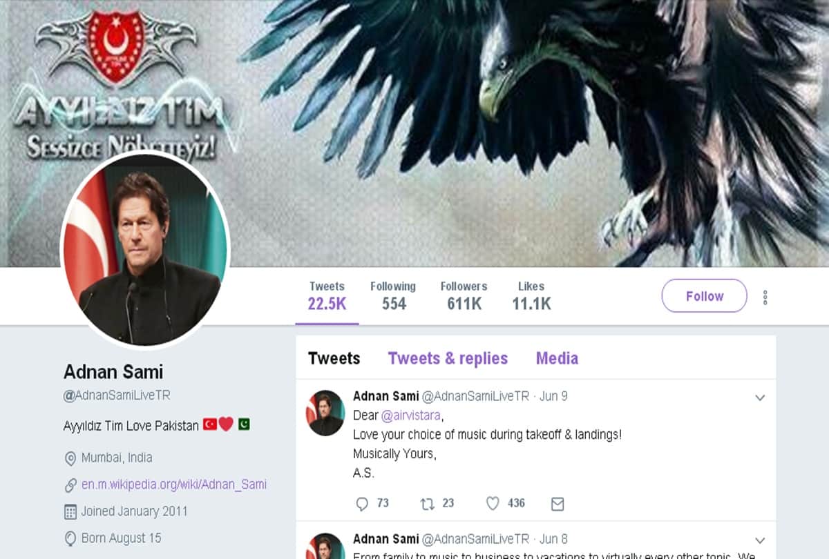 after Amitabh, Adnan Sami twitter account was hacked by a pro Pakistan Turkish hacker group