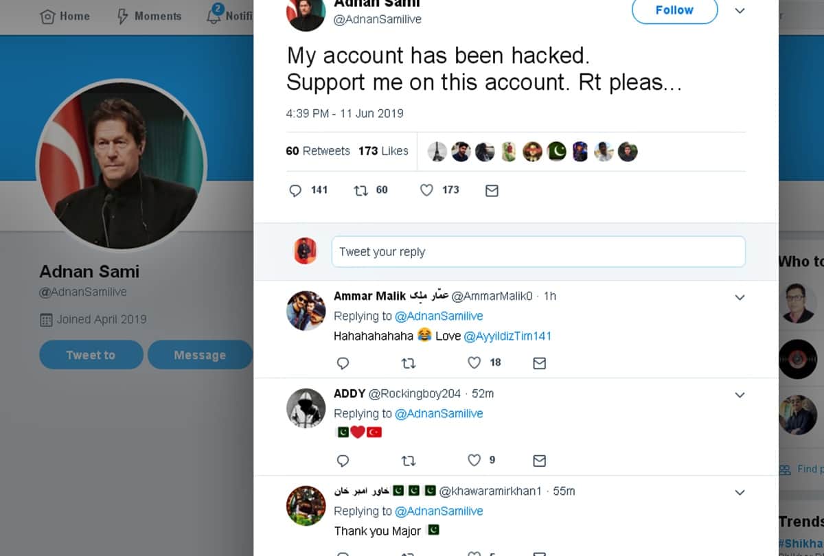 after Amitabh, Adnan Sami twitter account was hacked by a pro Pakistan Turkish hacker group