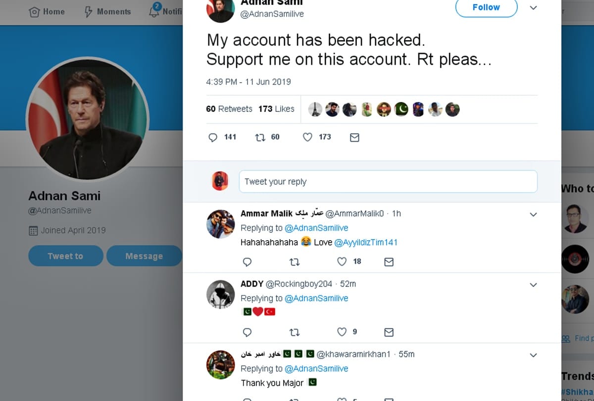 after Amitabh, Adnan Sami twitter account was hacked by a pro Pakistan Turkish hacker group