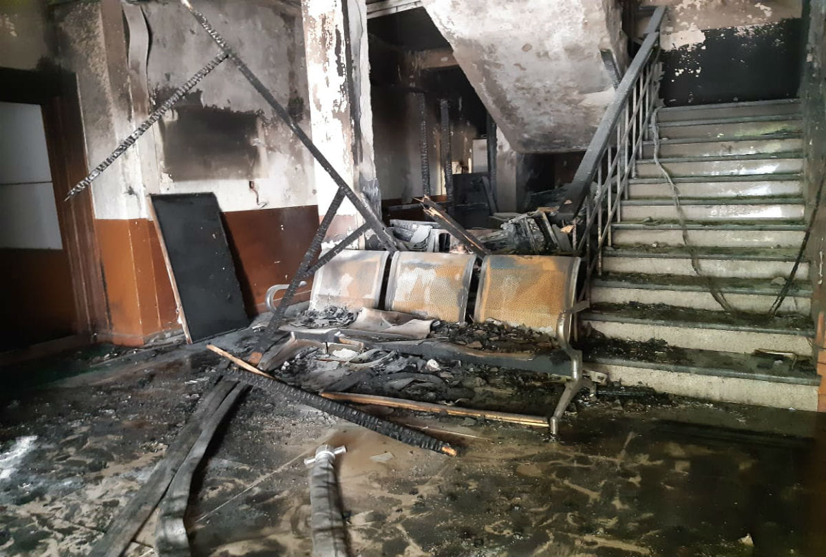 massive fire in the Doordarshan center in mathura