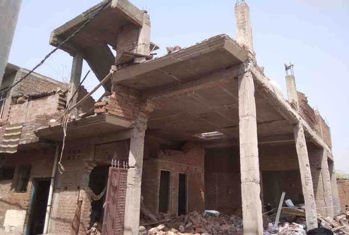 blast in a house at auraiya one woman died and two injured