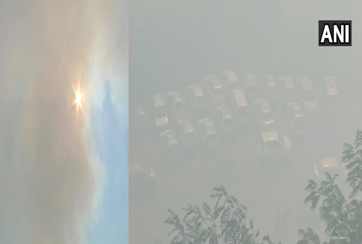 thick layers of smoke in dharamshala city due to dumping site and forest fire