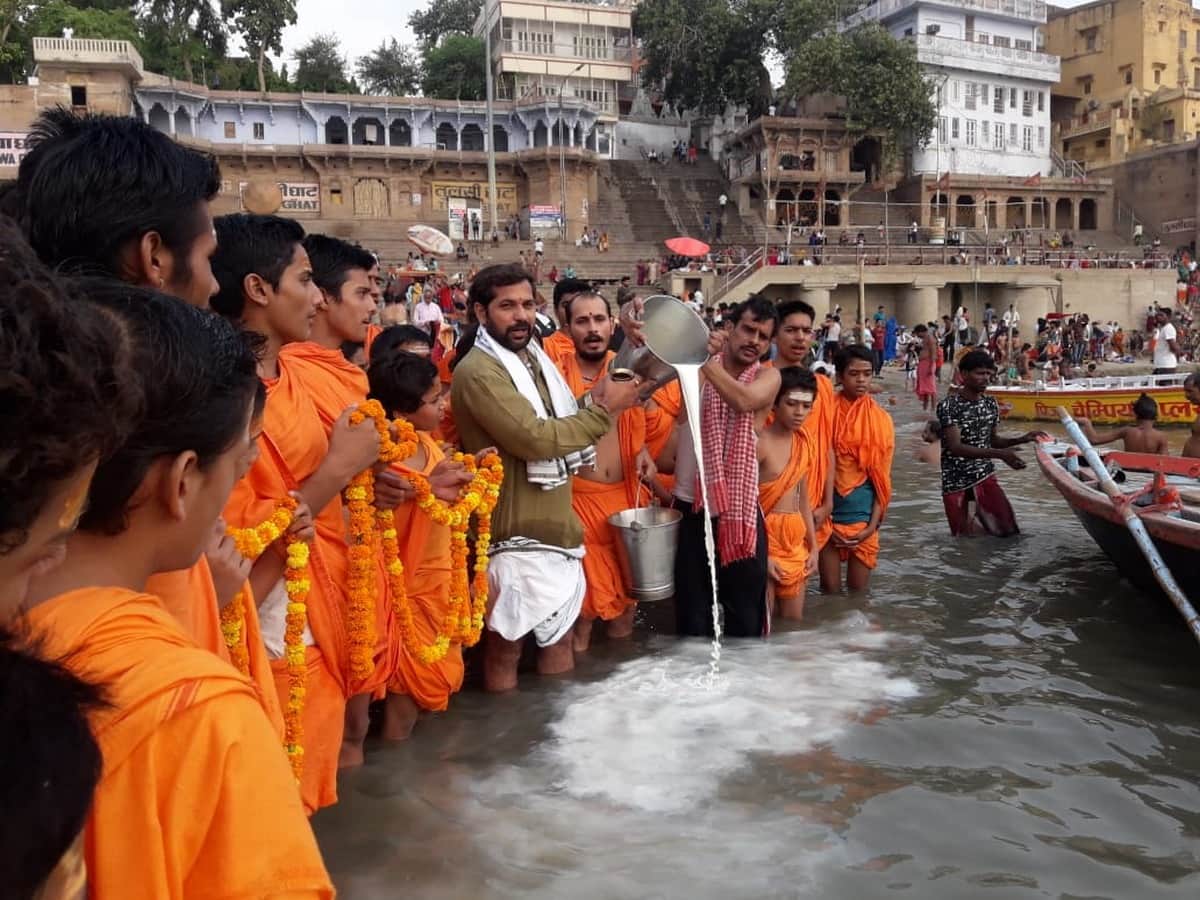 people dip in ganga ghat dashahara celebration varanasi