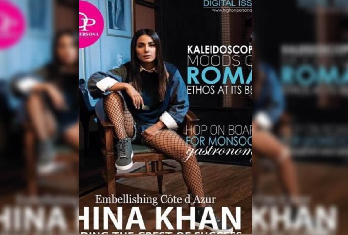 hina khan in traditional saree looks gorgeous cheering for India in USA