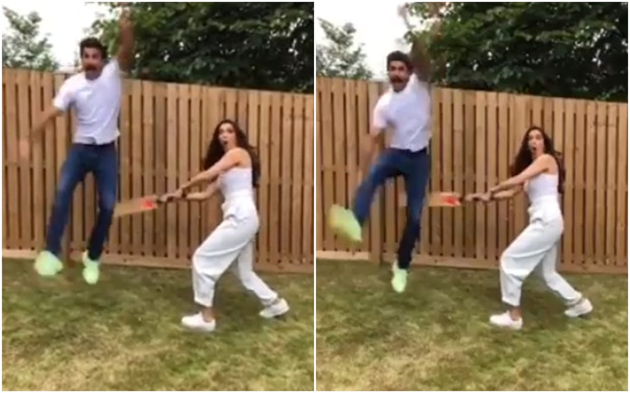 Deepika padukone beating ranveer Singh with bat video goes viral