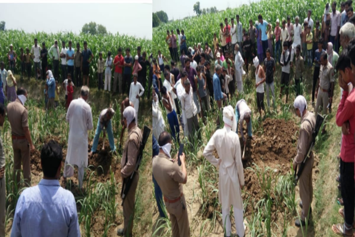 Female dead body found buried in a farm in Meerut, police starts investigation