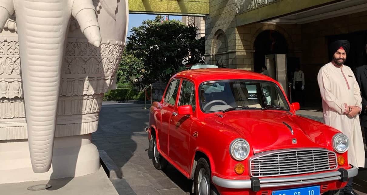 german ambassador to india walter j lindner organised a contest, Spot His Red Amby and Win miniature