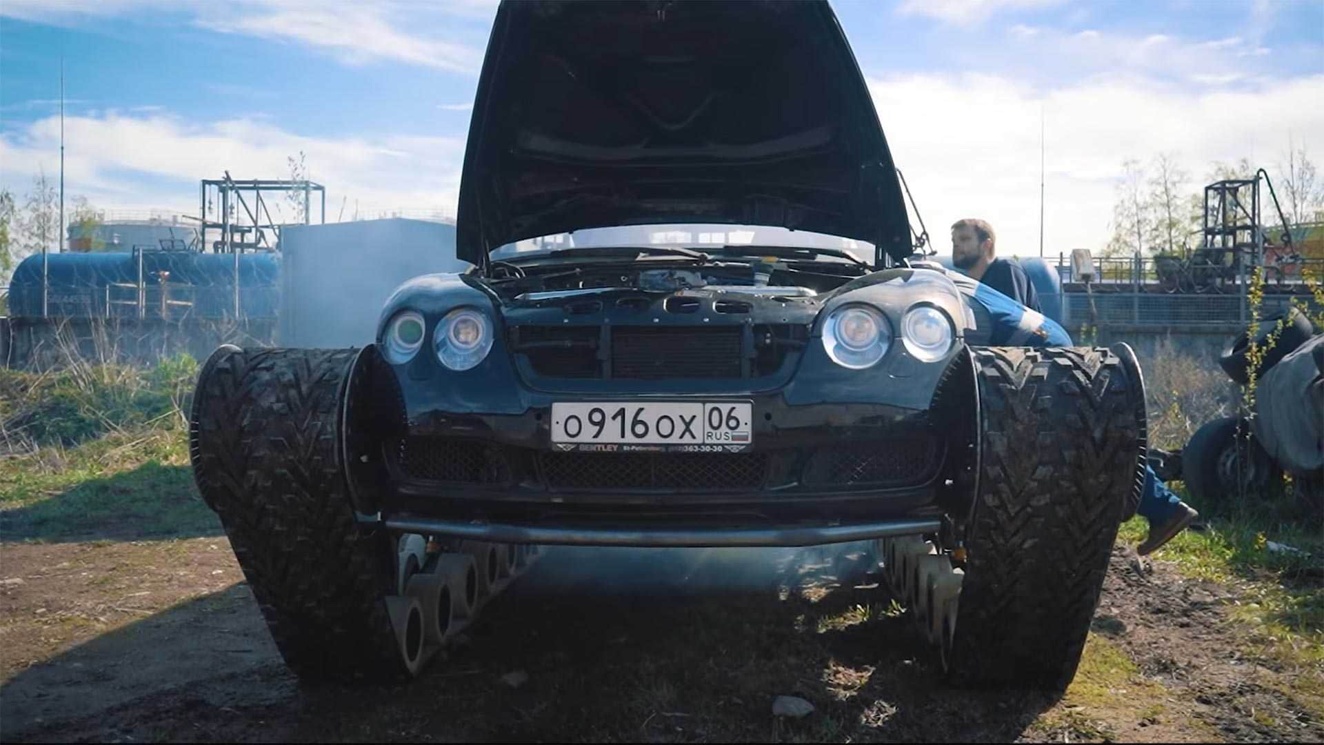 russian motor enthusiast convert bentley continental GT into ultra tank