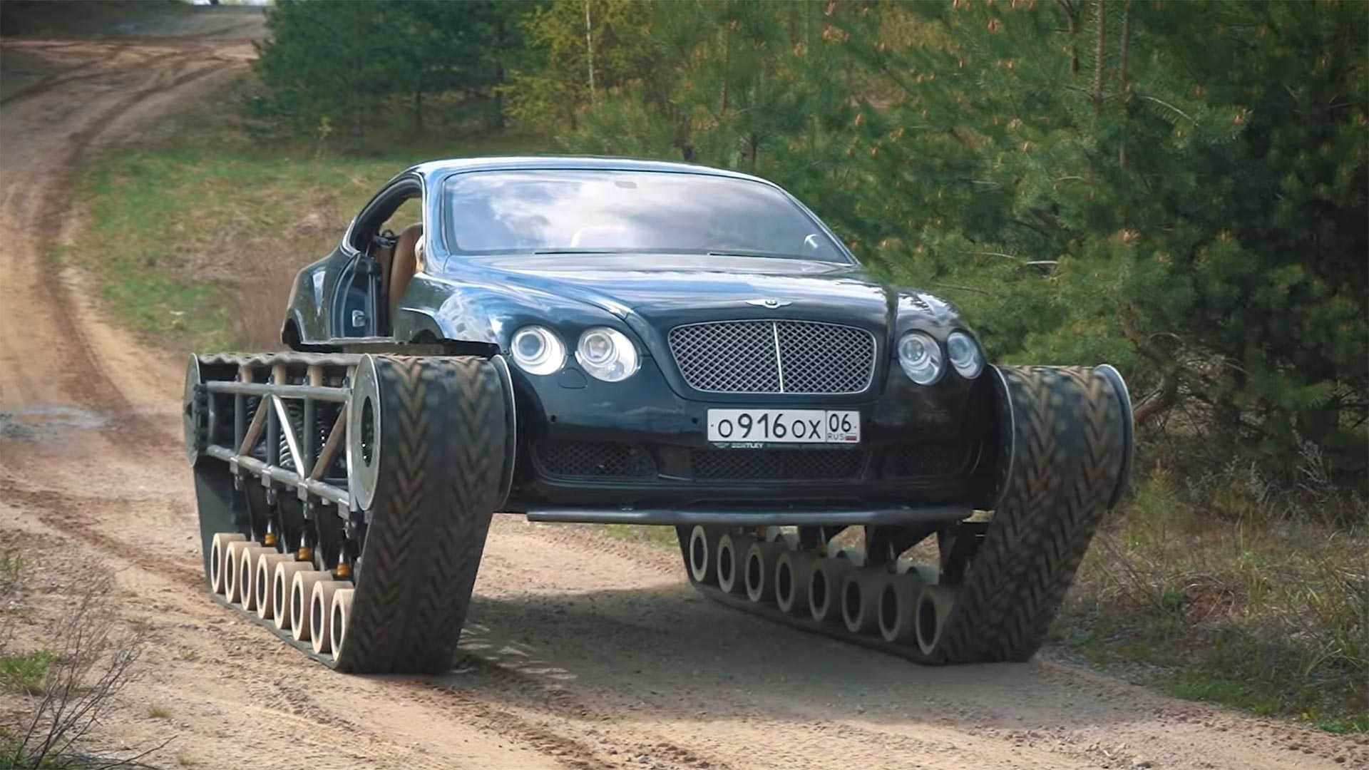 russian motor enthusiast convert bentley continental GT into ultra tank
