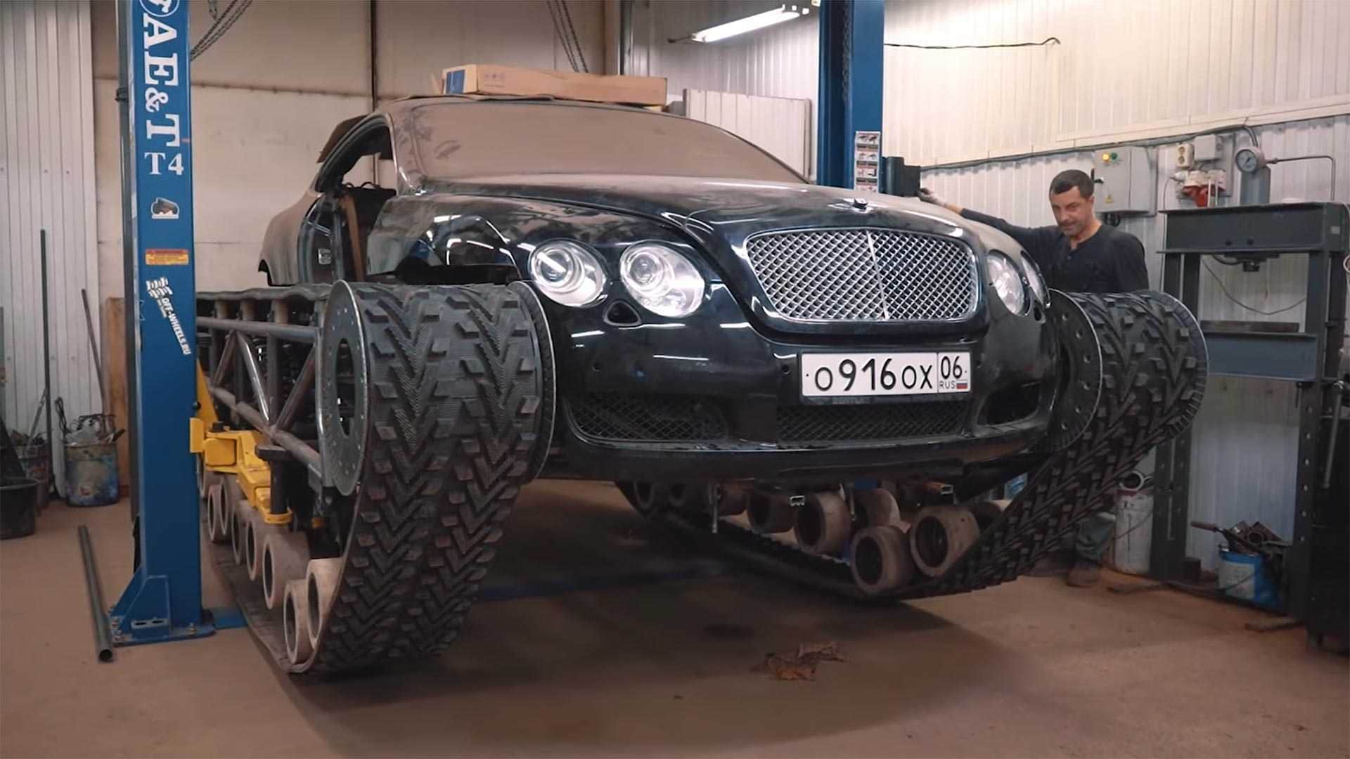 russian motor enthusiast convert bentley continental GT into ultra tank
