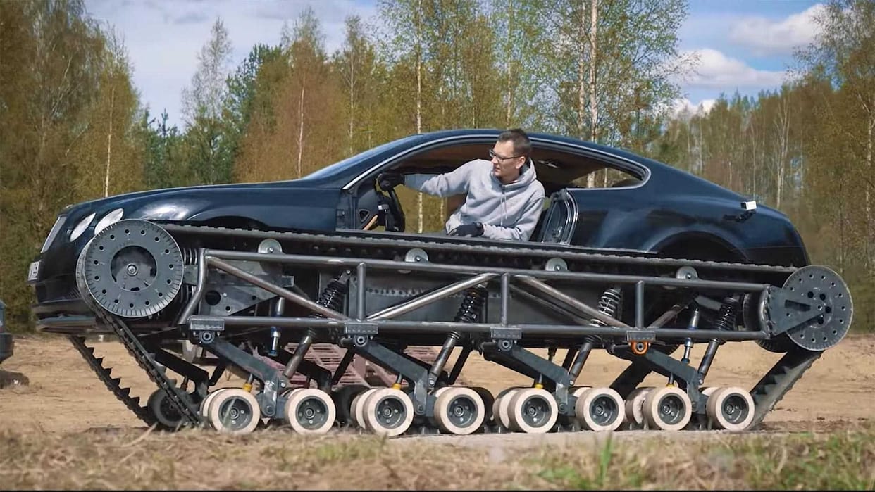 russian motor enthusiast convert bentley continental GT into ultra tank