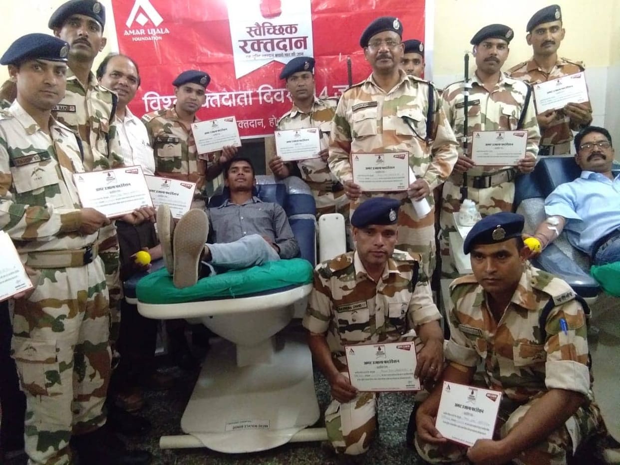 Amar ujala blood donation camp in dehradun on world blood donor day 2019
