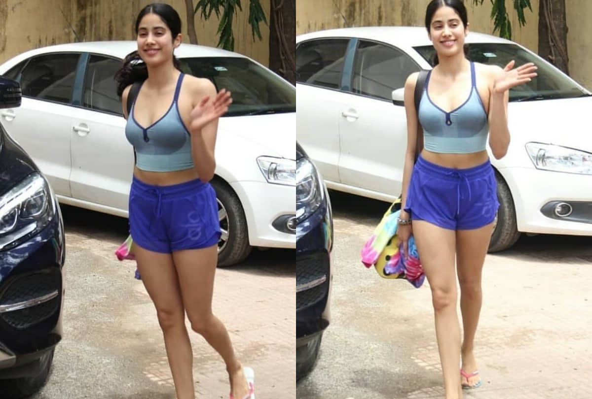 Janhvi Kapoor Spotted outside Gym in Mumbai with purple look