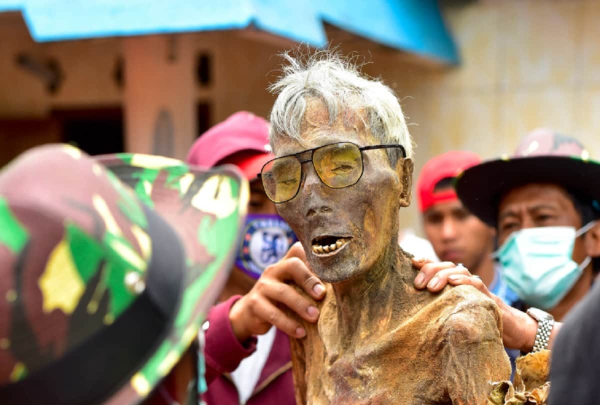 why are corpses taken out of tombs in Indonesia every 3 years manene festival