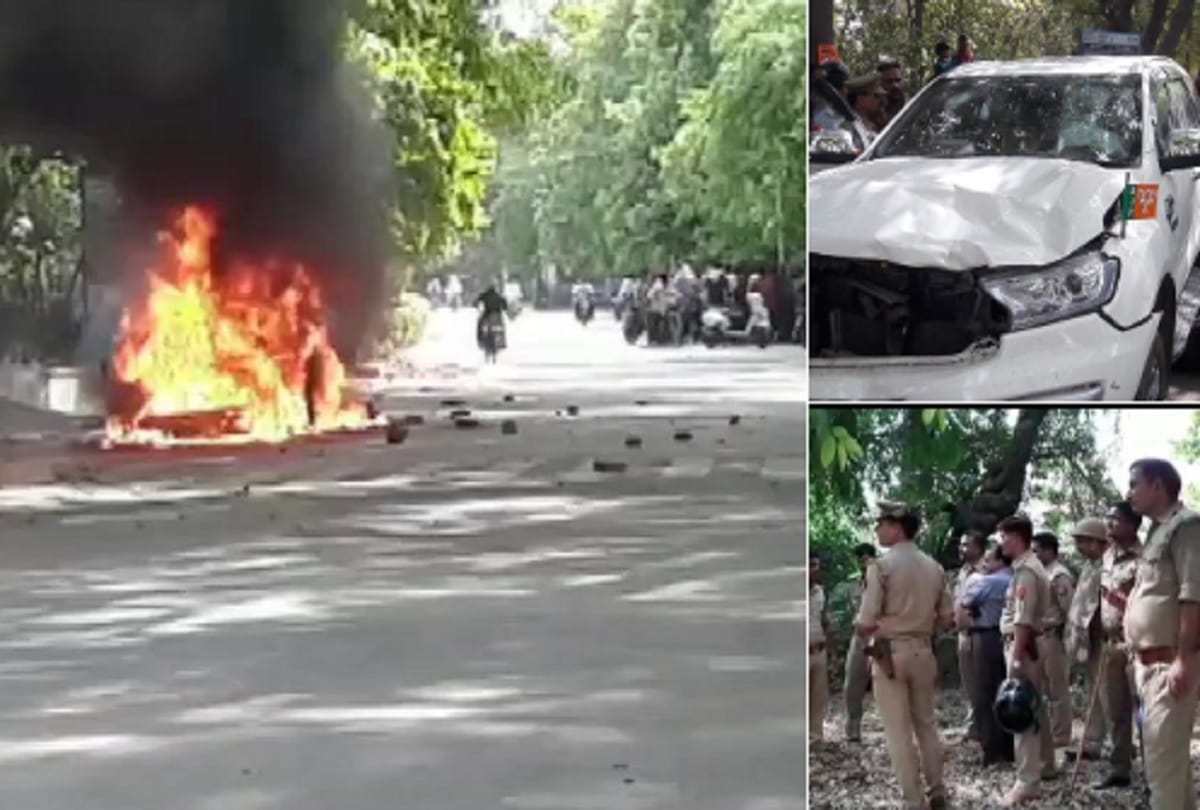 BJP leader SUV car crushed Two students in Banaras Hindu University