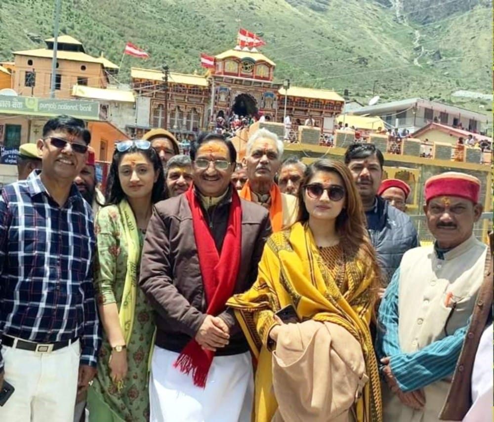 Central human resources development minister ramesh pokhriyal nishank in dehradun bjp office