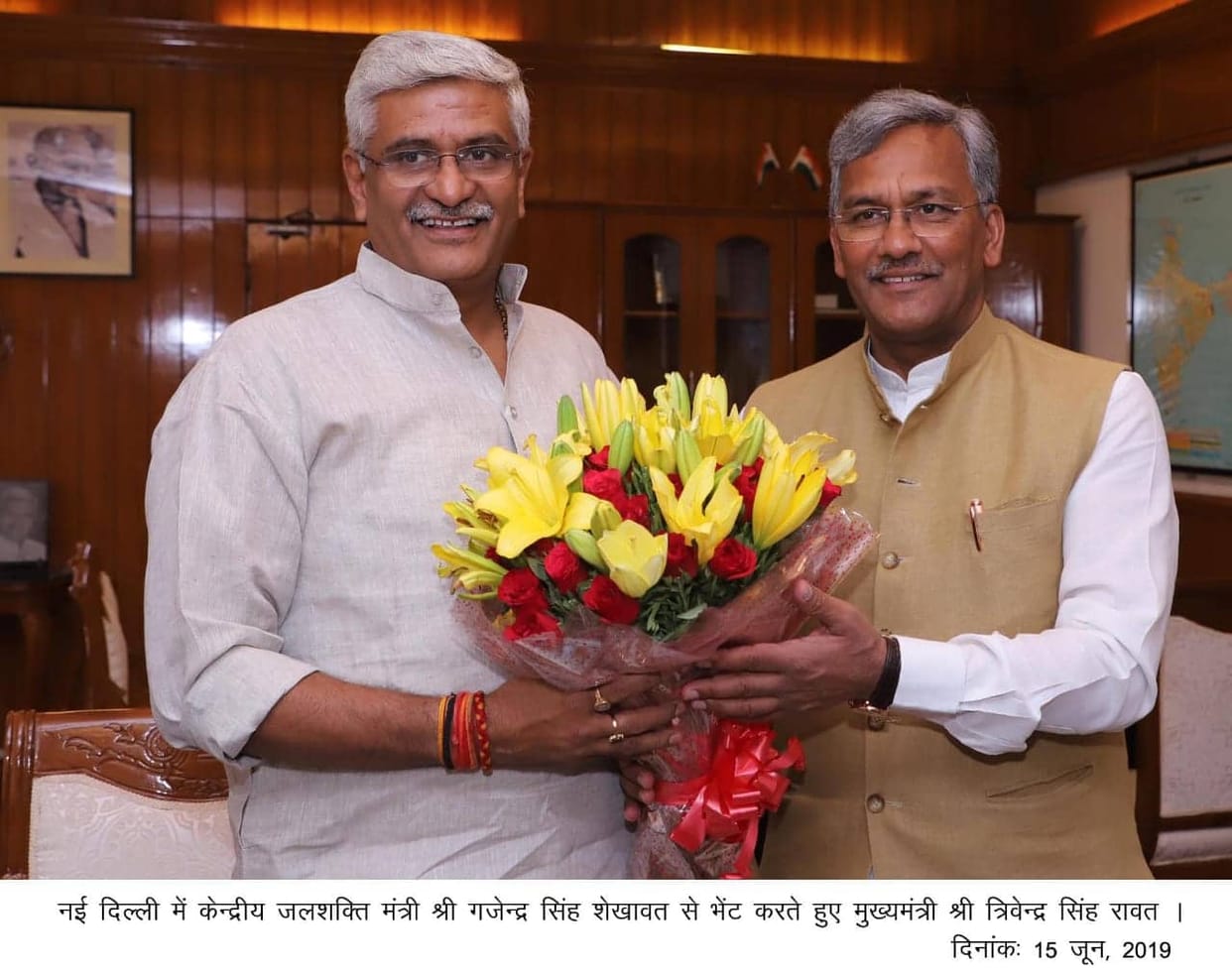 uttarakhand cm meet with Central Water Commission Minister Gajendra Singh Shekhawat