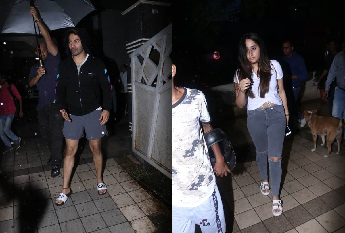Varun Dhawan spotted with girlfriend Natasha Dalal and brother Rohit Dhawan at David Dhawan office