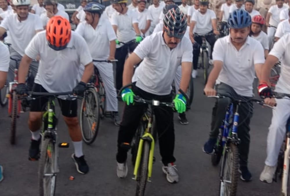 UP DGP cycle rally in Lucknow.