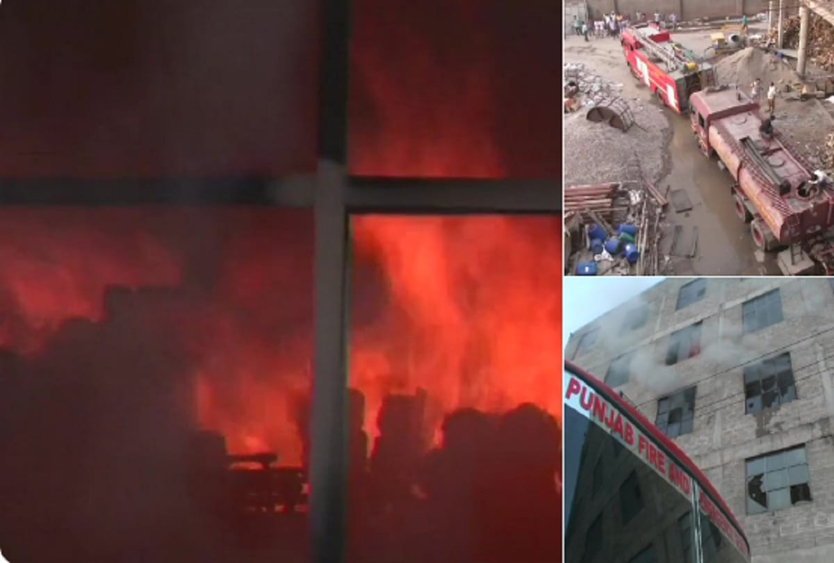 Fire broke out at a hosiery factory at Kanganwal Road in Ludhiana