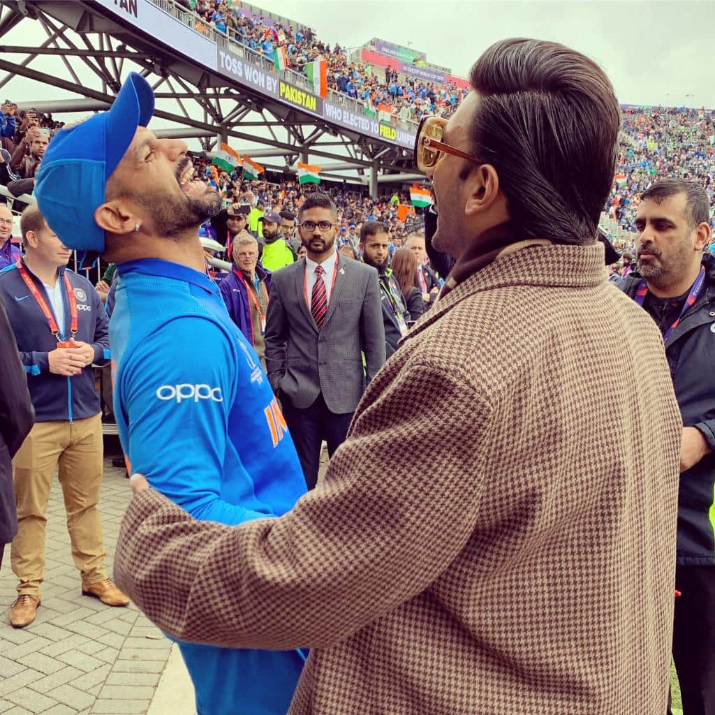 india vs Pakistan Ranveer Singh surprise visit to Manchester cheers team india