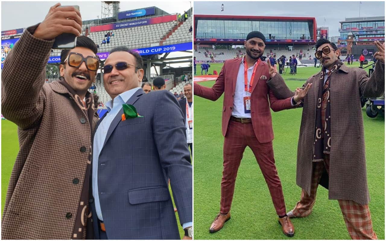 india vs Pakistan Ranveer Singh surprise visit to Manchester cheers team india